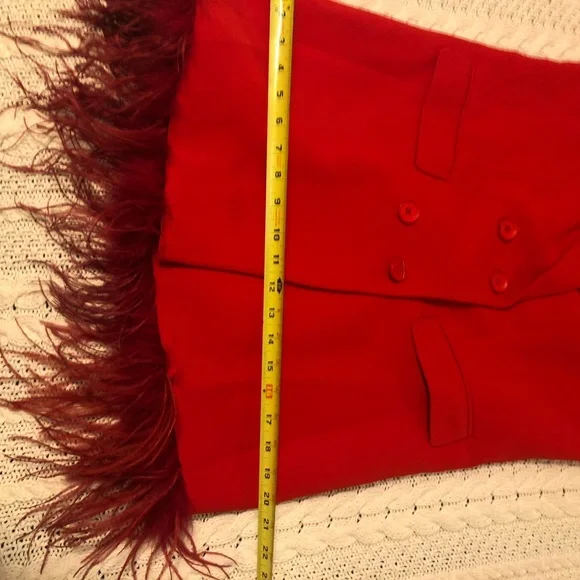 NBD Red Feather-Trim Blazer Dress – Size S (Runs Large) – NWTW - Picture 9 of 9